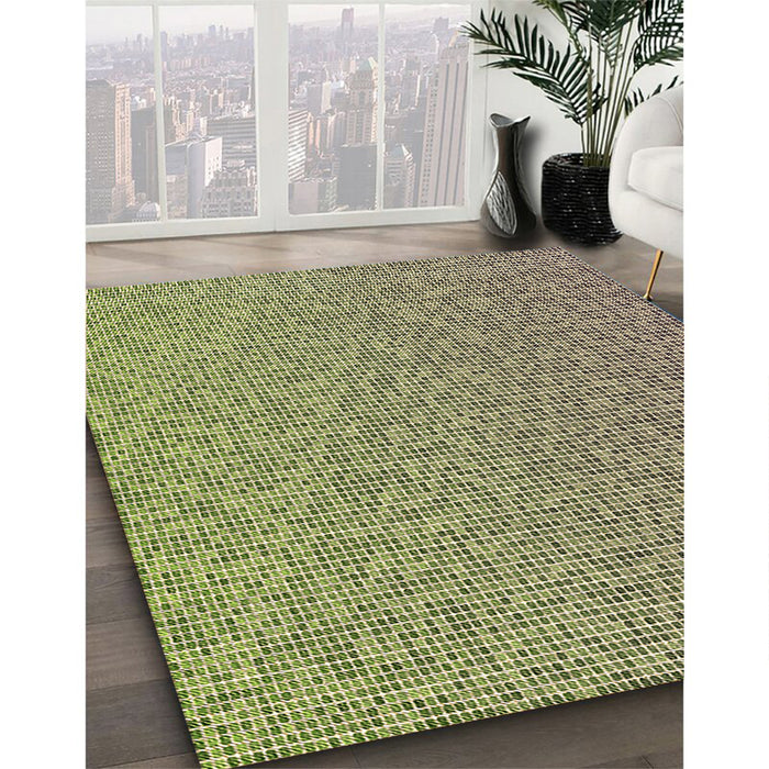 Patterned Ginger Brown Green Rug in Family Room, pat3376brn