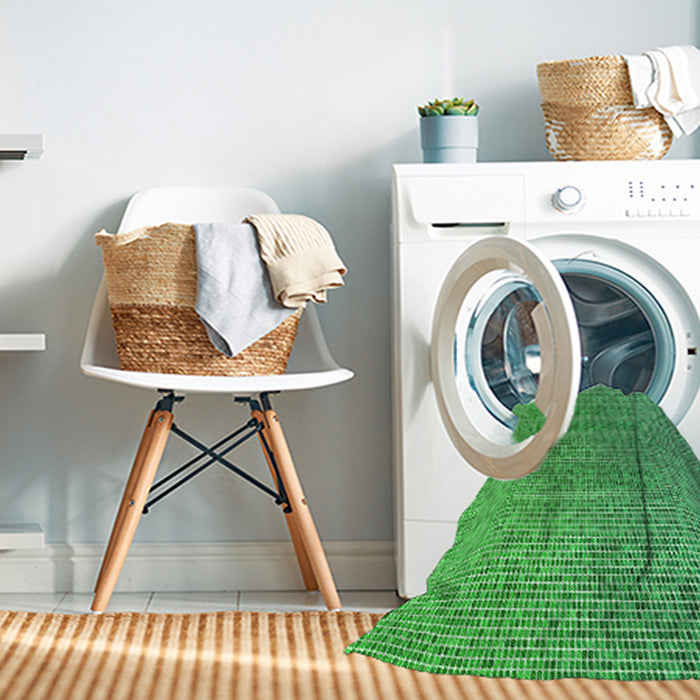 Machine Washable Transitional Green Rug in a Washing Machine, wshpat3376grn