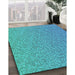 Machine Washable Transitional Blue Ivy Blue Rug in a Family Room, wshpat3376lblu