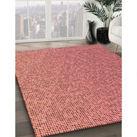 Patterned Light Salmon Pink Rug, pat3376rd