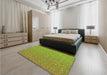 Patterned Green Rug in a Bedroom, pat3376yw
