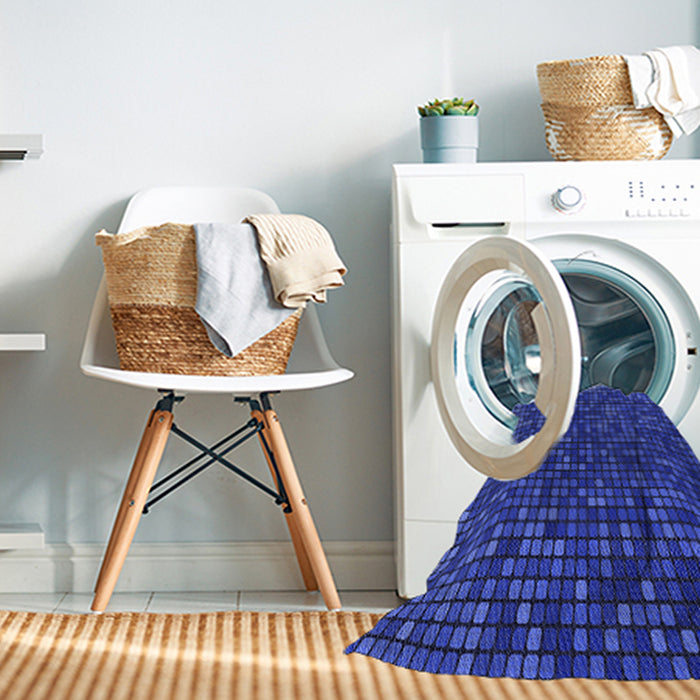 Machine Washable Transitional Blue Rug in a Washing Machine, wshpat3377blu