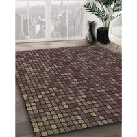 Patterned Burgundy Brown Rug, pat3377brn