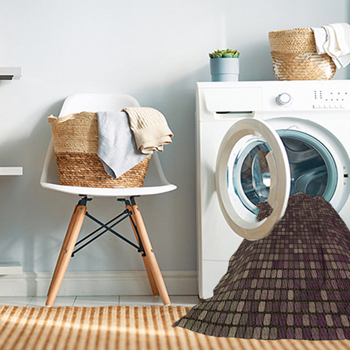 Machine Washable Transitional Burgundy Brown Rug in a Washing Machine, wshpat3377brn