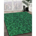 Machine Washable Transitional Deep Teal Green Rug in a Family Room, wshpat3377grn