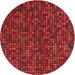 Square Patterned Red Rug, pat3377rd