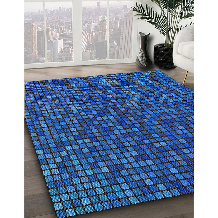 Machine Washable Transitional Blue Rug in a Family Room, wshpat3377