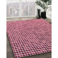 Patterned Dark Salmon Pink Rug, pat3378brn