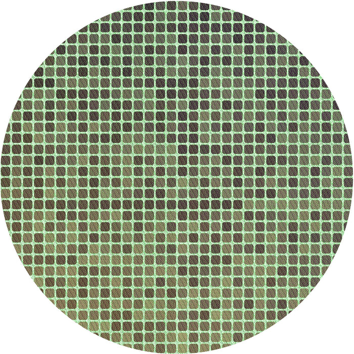 Square Patterned Coffee Brown Rug, pat3378grn