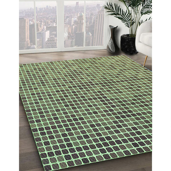 Patterned Coffee Brown Rug in Family Room, pat3378grn