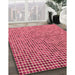 Patterned Light Salmon Rose Pink Rug in Family Room, pat3378org