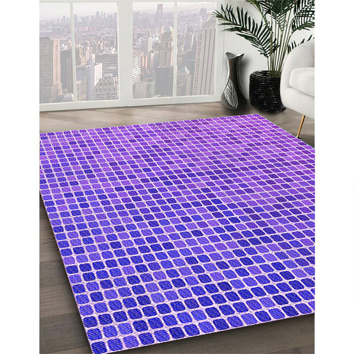 Patterned Neon Purple Rug in Family Room, pat3378pur