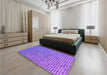 Patterned Neon Purple Rug in a Bedroom, pat3378pur