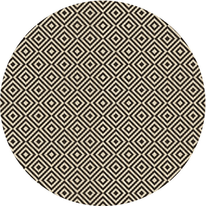 Square Patterned Deep Peach Orange Rug, pat3379brn