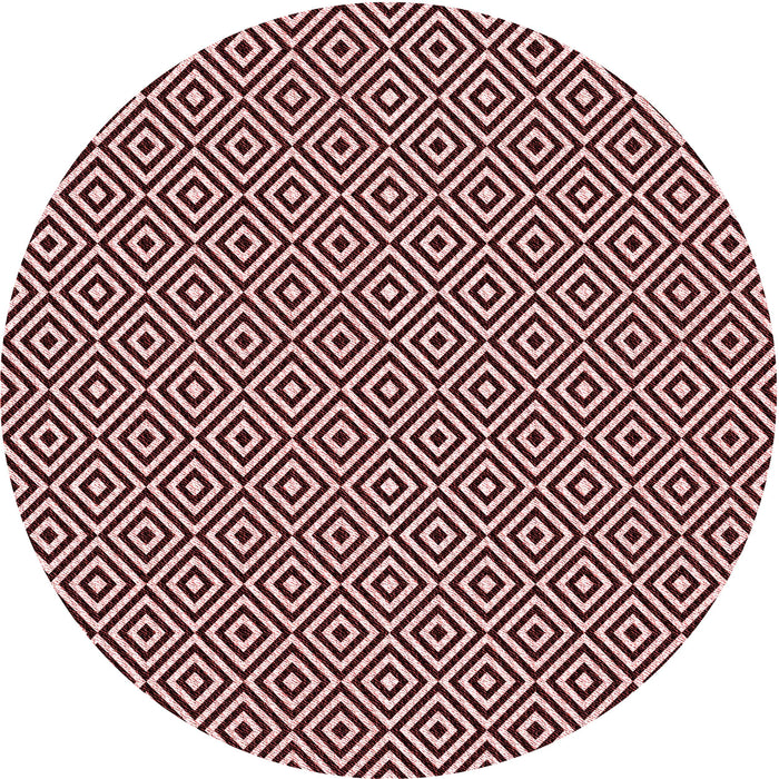 Square Patterned Deep Rose Pink Rug, pat3379rd