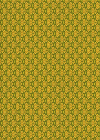 Machine Washable Transitional Dark Yellow Green Rug, wshpat338yw