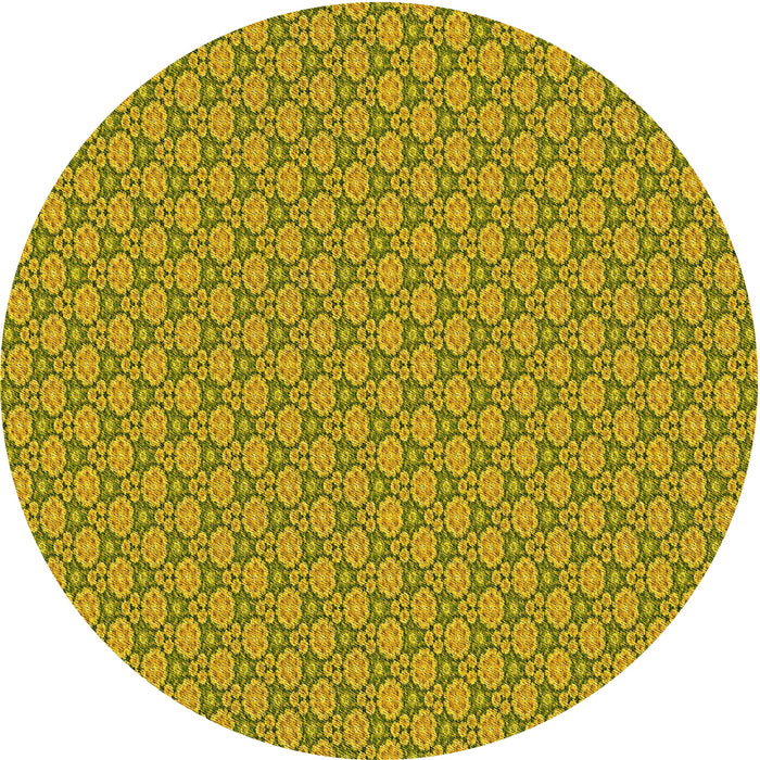 Square Patterned Dark Yellow Green Rug, pat338yw