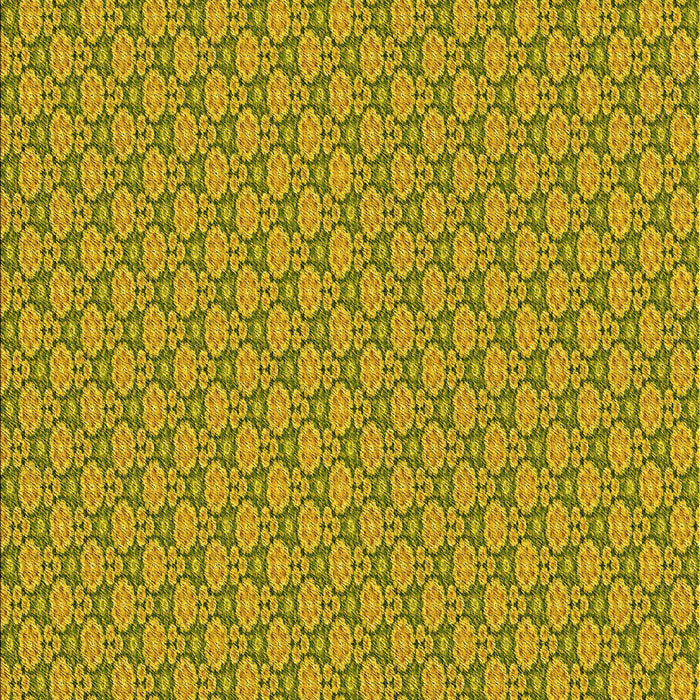 Patterned Dark Yellow Green Rug, pat338yw