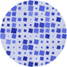 Square Patterned Blue Rug, pat3380blu