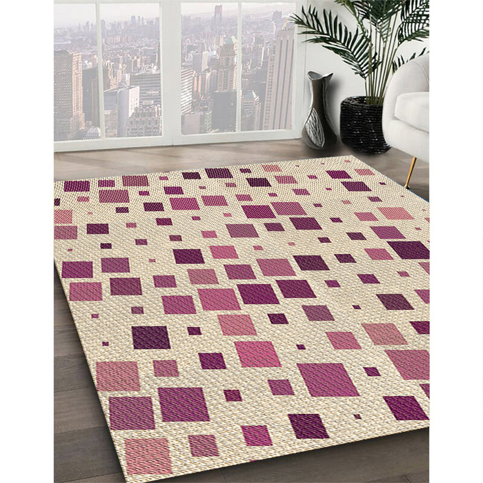 Patterned Vanilla Gold Rug in Family Room, pat3380brn