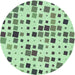 Square Patterned Mint Green Rug, pat3380grn