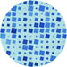 Square Patterned Blue Rug, pat3380lblu