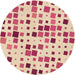 Square Patterned Deep Peach Orange Rug, pat3380org