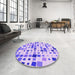 Round Patterned Purple Rug in a Office, pat3380pur