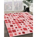 Patterned Light Red Pink Rug in Family Room, pat3380rd