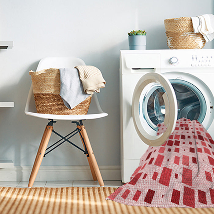 Machine Washable Transitional Light Red Pink Rug in a Washing Machine, wshpat3380rd