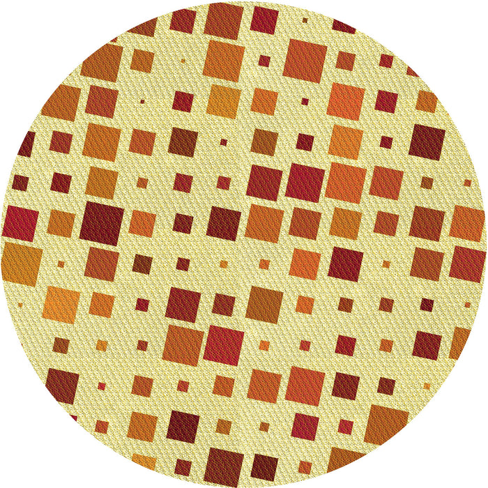 Square Patterned Orange Rug, pat3380yw