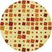 Square Patterned Orange Rug, pat3380yw