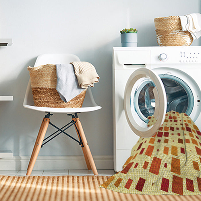 Machine Washable Transitional Orange Rug in a Washing Machine, wshpat3380yw