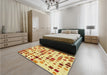 Patterned Orange Rug in a Bedroom, pat3380yw