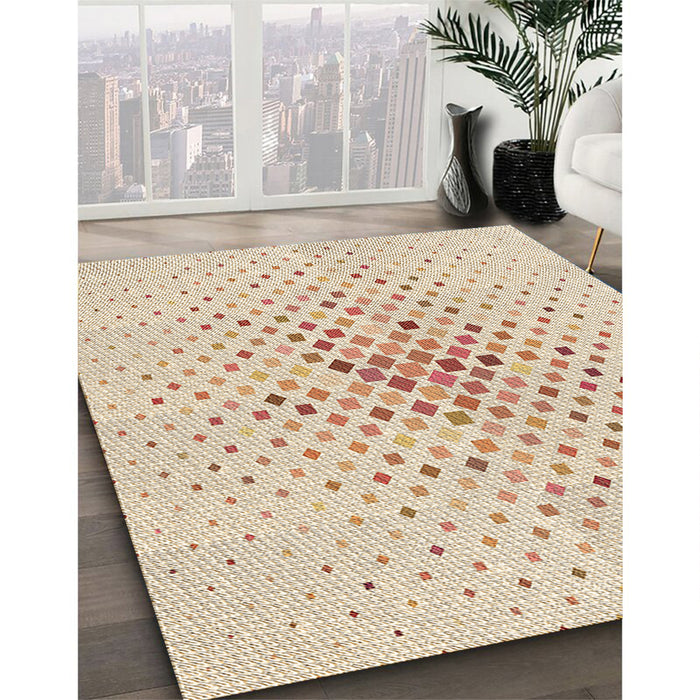 Machine Washable Transitional Moccasin Beige Rug in a Family Room, wshpat3381brn