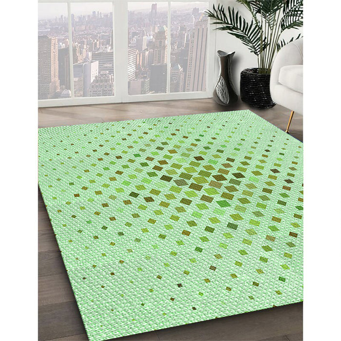 Patterned Mint Green Rug in Family Room, pat3381grn