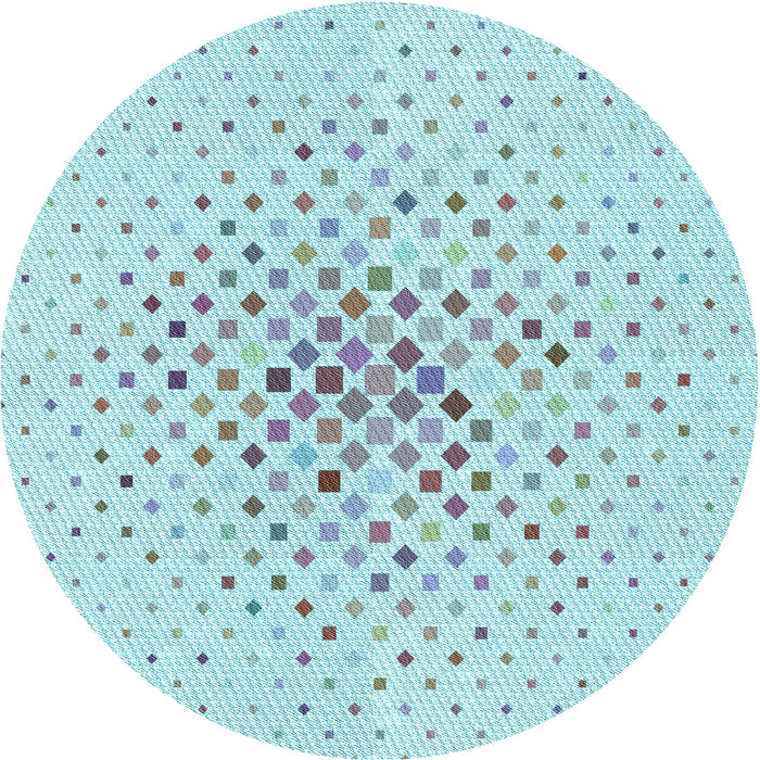 Square Patterned Northern Lights Blue Rug, pat3381lblu