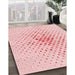 Patterned Pastel Red Pink Rug in Family Room, pat3381rd