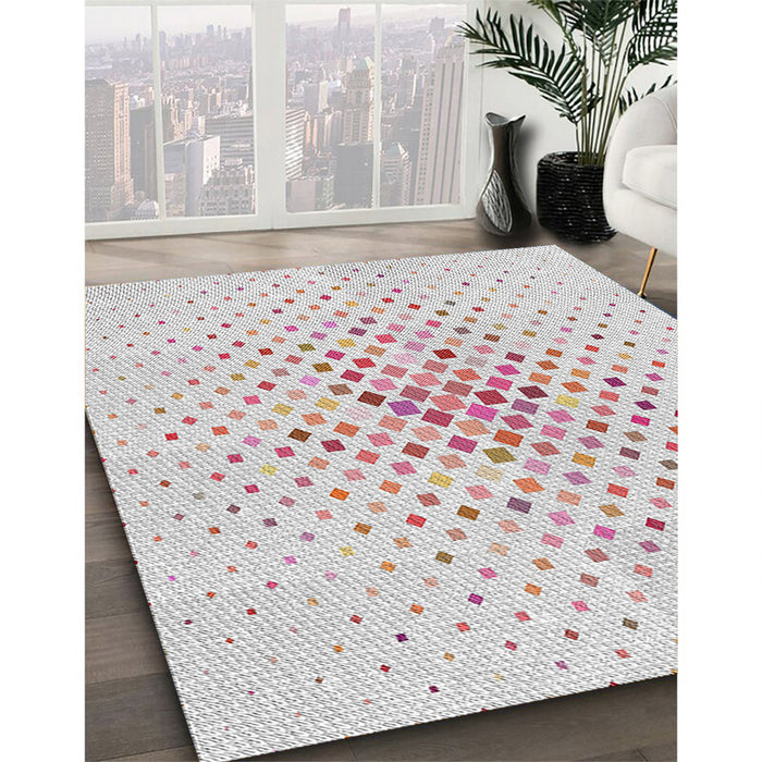 Patterned Off-White Novelty Rug in Family Room, pat3381