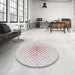 Round Machine Washable Transitional White Smoke Rug in a Office, wshpat3381