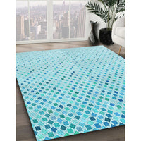 Patterned Diamond Blue Rug, pat3382lblu