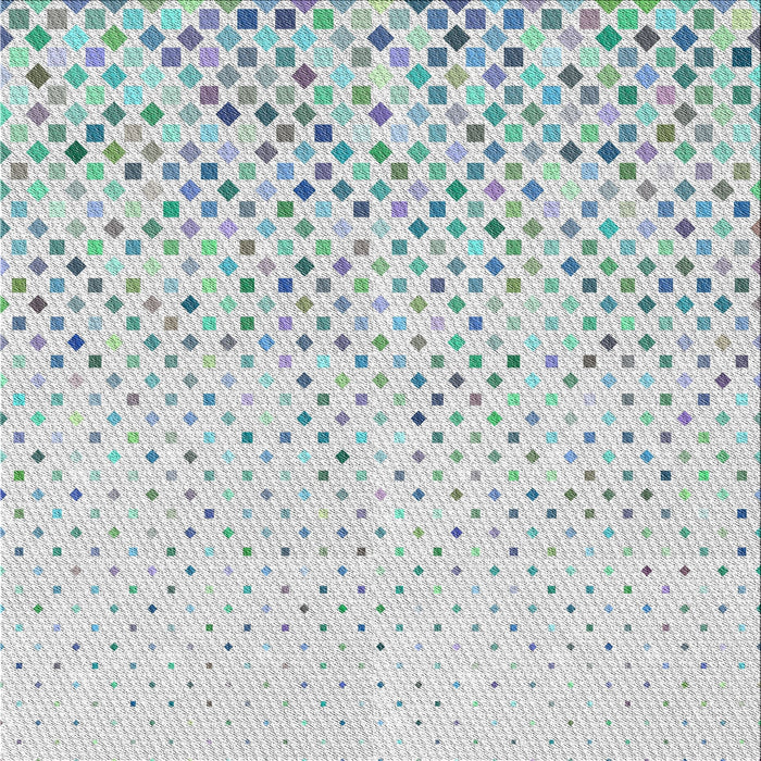 Square Patterned Water Blue Novelty Rug, pat3382