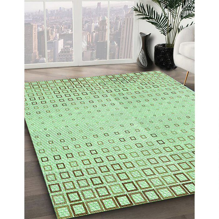 Patterned Mint Green Rug in Family Room, pat3383grn