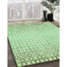 Machine Washable Transitional Mint Green Rug in a Family Room, wshpat3383grn