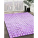 Machine Washable Transitional Purple Rug in a Family Room, wshpat3383pur