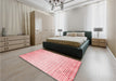 Patterned Light Rose Pink Rug in a Bedroom, pat3383rd
