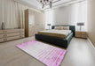 Patterned Off-White Novelty Rug in a Bedroom, pat3383
