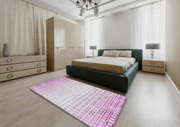 Patterned Off-White Novelty Rug in a Bedroom, pat3383