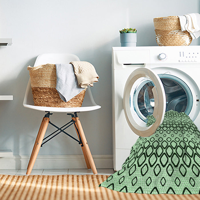 Machine Washable Transitional Mint Green Rug in a Washing Machine, wshpat3384grn