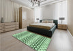 Patterned Mint Green Rug in a Bedroom, pat3384grn
